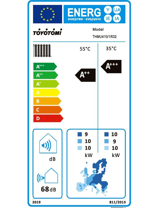 Toyotomi THMU410/1R32 Αντλία Θερμότητας 10kW Μονοφασική 60°C Monoblock