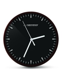 ESPERANZA ρολόι τοίχου Budapest EHC010K, 20cm, μαύρο-όψη ξύλου