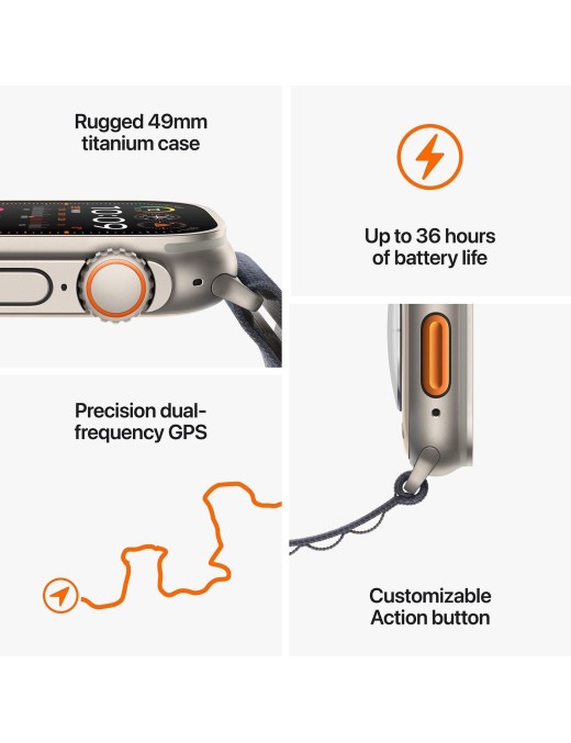 APPLE WATCH ULTRA 2 Πορτοκαλί / Μπεζ SmartWatch