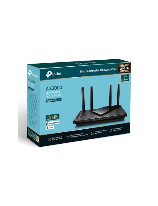 TP-LINK Router Archer AX55 Pro, WiFi 6, 3Gbps AX3000, Dual Band, V.1.0