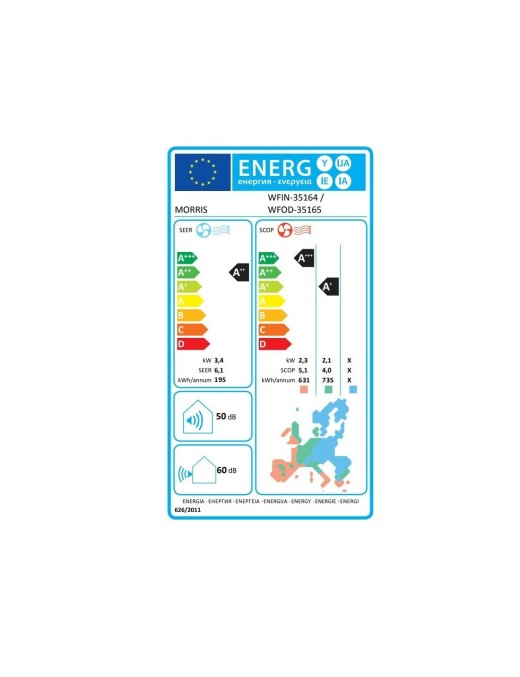 MORRIS WFIN-35164 12000BTU Inverter Κλιματιστικό WIFI