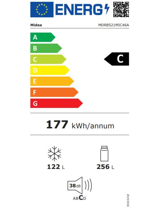 Midea MDRB521MIC46A Ψυγειοκαταψύκτης NoFrost Inox