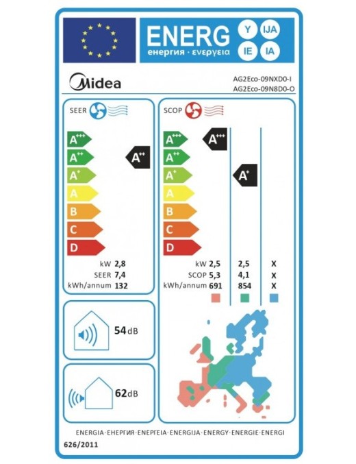 MIDEA Xtreme AG2Eco-09NXD0-I/09N8D0-O Inverter Κλιματιστικό