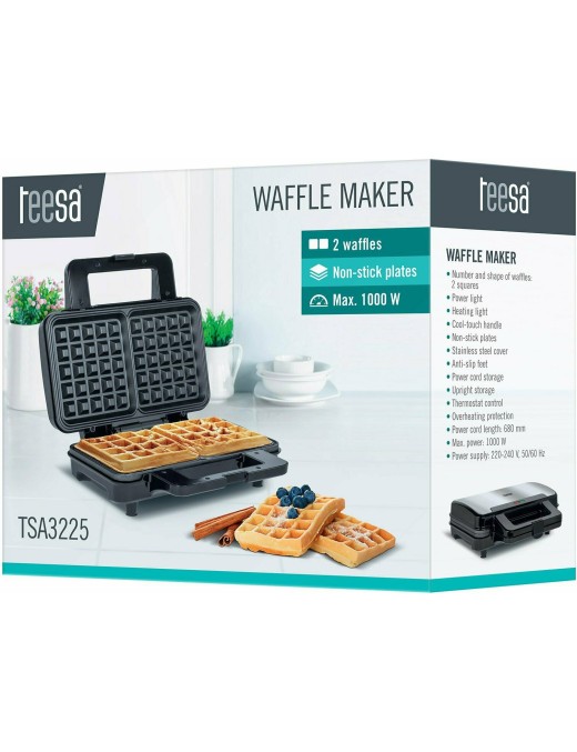 Teesa Βαφλιέρα 2 Θέσεων σε Ορθογώνιο Σχήμα 1000W TSA3225