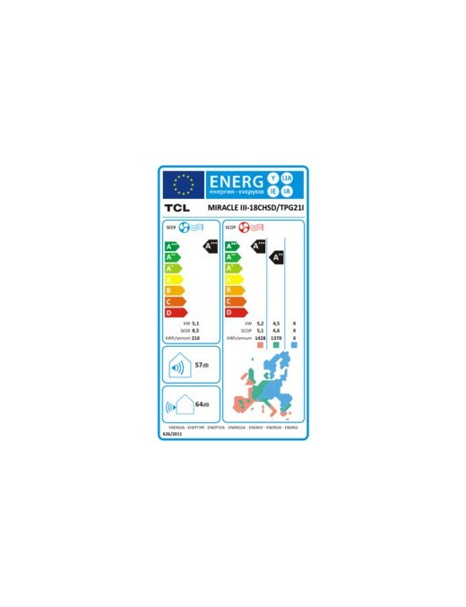 TCL Miracle III 18CHSD/TPG21I Κλιματιστικό Inverter 18000 BTU  με WiFi
