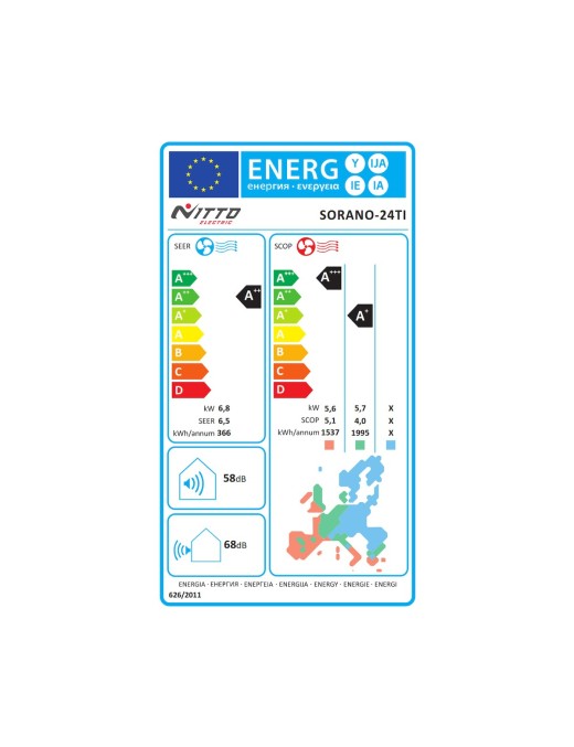Nitto Electric SORANO-24TI Κλιματιστικό Inverter 24000btu