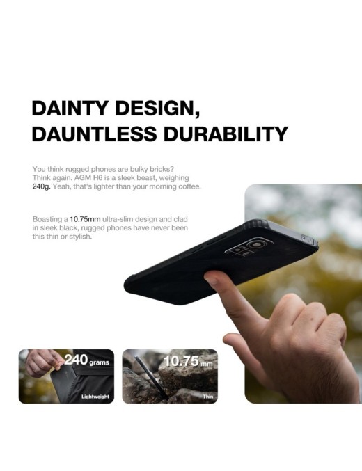 AGM H6 LITE Dual SIM (8GB/128GB) Ανθεκτικό Smartphone Μαύρο