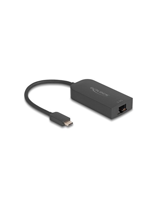 DELOCK αντάπτορας δικτύου 66046, USB-C, 2.5Gbps Ethernet, μαύρος