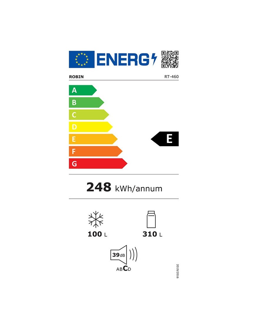Robin  RT-460 Ψυγείο Δίπορτο INOX