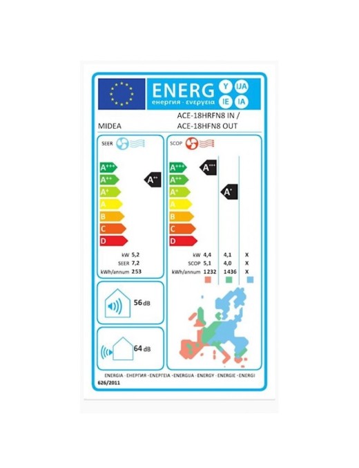 Midea ACE-18HRFN8-I/ACE-18HFN8-O Κλιματιστικό Inverter 18000 BTU