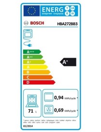 Bosch HBA272BB3 Φούρνος άνω Πάγκου 71lt Μαύρος