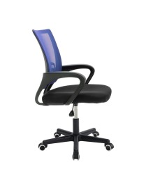 Καρέκλα γραφείου Berto II pakoworld με ύφασμα mesh σε μπλε-μαύρη απόχρωση 60x48x85-95εκ