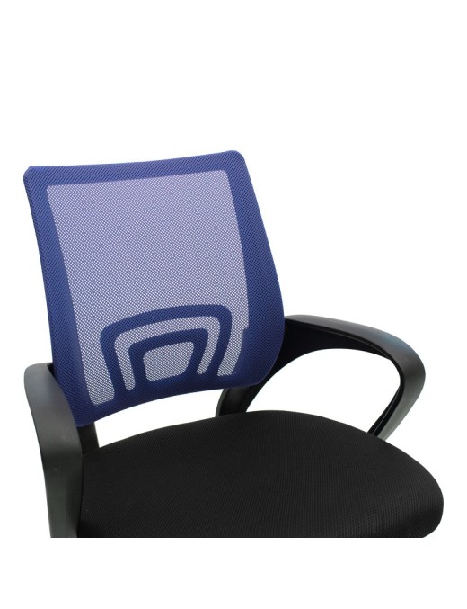 Καρέκλα γραφείου Berto II pakoworld με ύφασμα mesh σε μπλε-μαύρη απόχρωση 60x48x85-95εκ