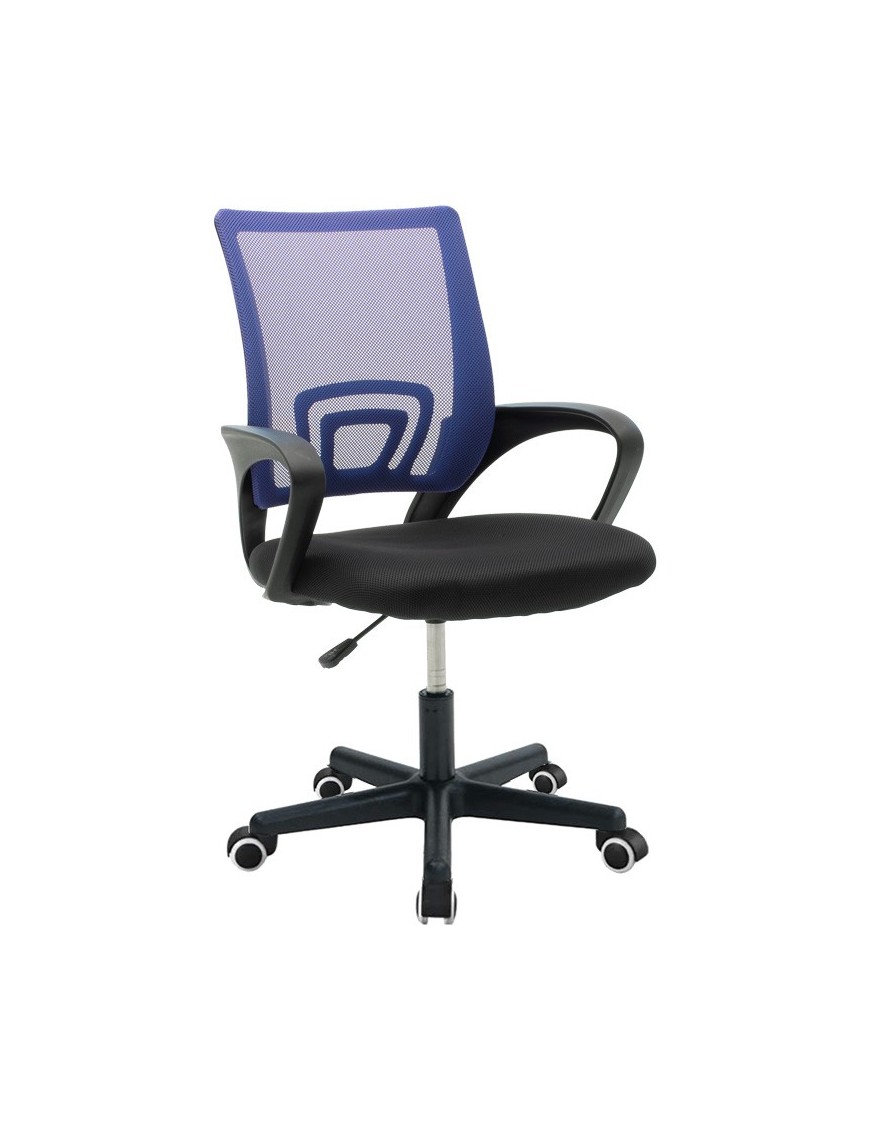 Καρέκλα γραφείου Berto II pakoworld με ύφασμα mesh σε μπλε-μαύρη απόχρωση 60x48x85-95εκ