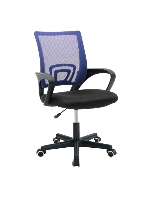 Καρέκλα γραφείου Berto II pakoworld με ύφασμα mesh σε μπλε-μαύρη απόχρωση 60x48x85-95εκ