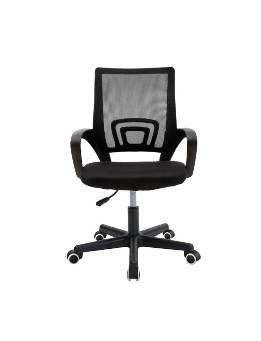 Καρέκλα γραφείου Berto II pakoworld με ύφασμα mesh σε μαύρη απόχρωση 60x48x85-95εκ