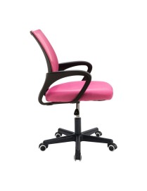 Καρέκλα γραφείου Berto II pakoworld με ύφασμα mesh σε ροζ-μαύρη απόχρωση 60x48x85-95εκ