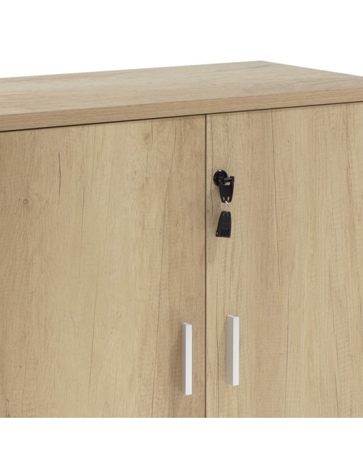 Ντουλάπι γραφείου χαμηλό επαγγελματικό Lotus pakoworld χρώμα φυσικό ανθρακί 80x40x80εκ