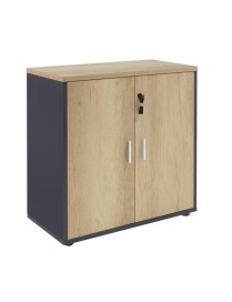 Ντουλάπι γραφείου χαμηλό επαγγελματικό Lotus pakoworld χρώμα φυσικό ανθρακί 80x40x80εκ