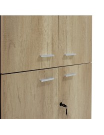 Ντουλάπα γραφείου επαγγελματική Lotus pakoworld χρώμα φυσικό - ανθρακί 80x40,5x200εκ