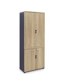 Ντουλάπα γραφείου επαγγελματική Lotus pakoworld χρώμα φυσικό - ανθρακί 80x40,5x200εκ