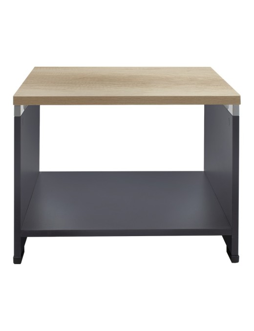 Τραπέζι γραφείου επισκέπτη Lotus pakoworld χρώμα φυσικό - ανθρακί 60x60x45εκ