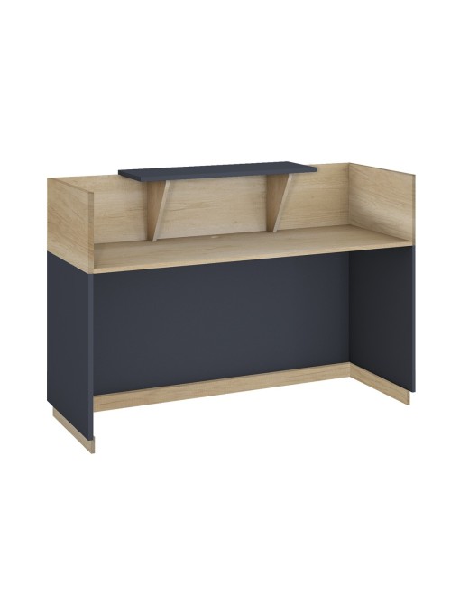 Γραφείο reception Lotus pakoworld σε χρώμα φυσικό - ανθρακί 180x70x110εκ