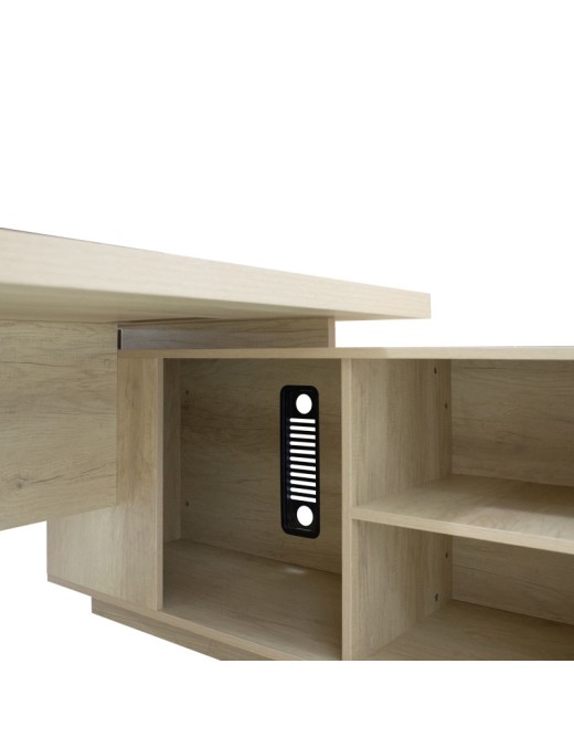 Γραφείο εργασίας αναστρέψιμο επαγγελματικό Amazon pakoworld σε φυσική απόχρωση 200x170x75εκ