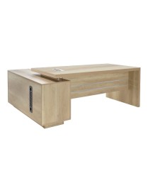 Γραφείο εργασίας αναστρέψιμο επαγγελματικό Amazon pakoworld σε φυσική απόχρωση 200x170x75εκ