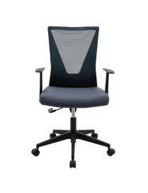 Καρέκλα γραφείου Ghost pakoworld με ύφασμα mesh χρώμα μαύρο - γκρι