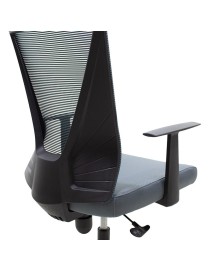 Καρέκλα γραφείου Ghost pakoworld με ύφασμα mesh χρώμα μαύρο - γκρι