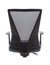 Καρέκλα γραφείου Ghost pakoworld με ύφασμα mesh χρώμα μαύρο - γκρι