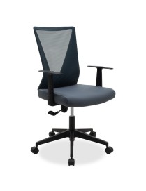 Καρέκλα γραφείου Ghost pakoworld με ύφασμα mesh χρώμα μαύρο - γκρι