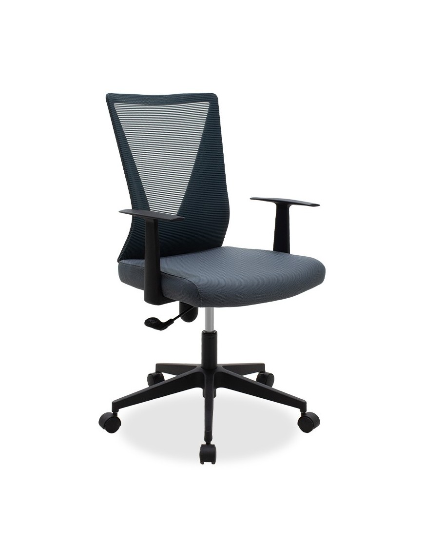 Καρέκλα γραφείου Ghost pakoworld με ύφασμα mesh χρώμα μαύρο - γκρι