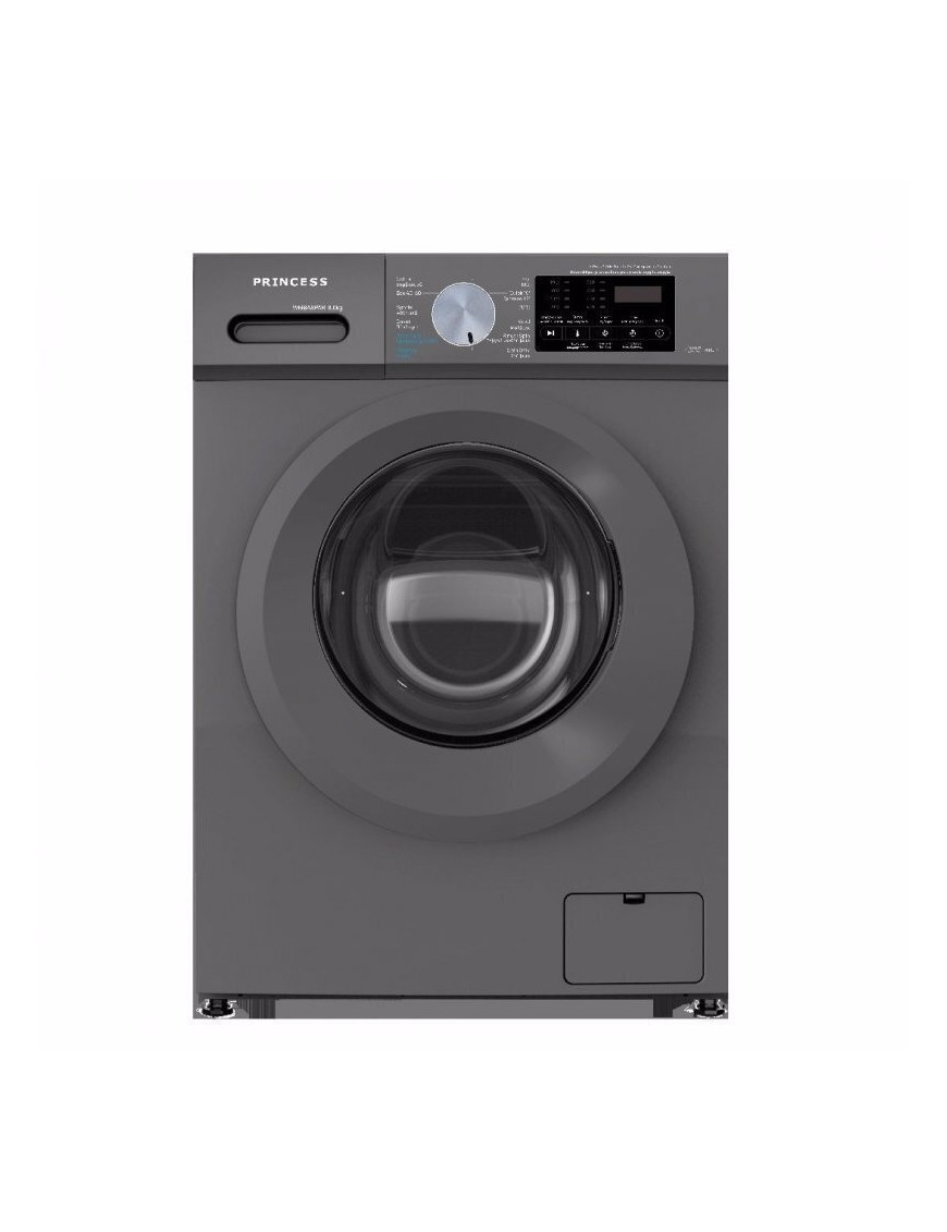 Princess WMBAS8PAR Πλυντήριο Ρούχων 8kg 1200 Στροφών Γκρι
