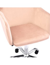 Καρέκλα γραφείου εργασίας Xever pakoworld βελούδο ροζ