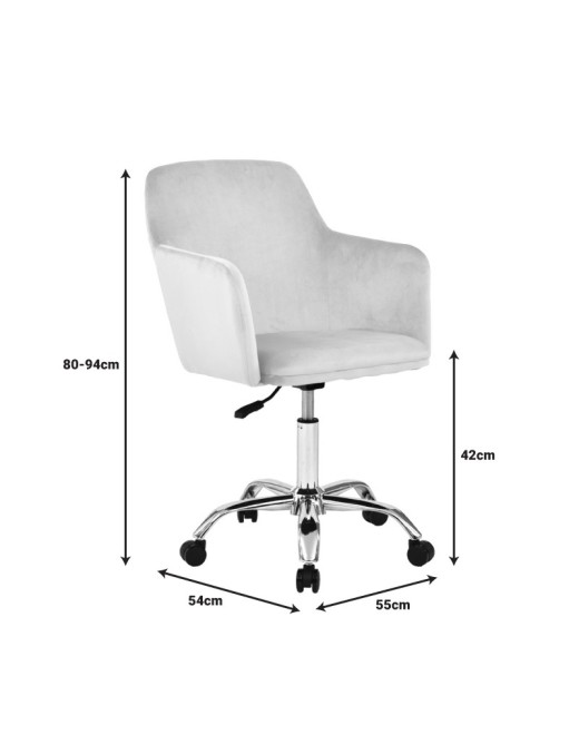 Καρέκλα γραφείου εργασίας Xever pakoworld βελούδο ροζ