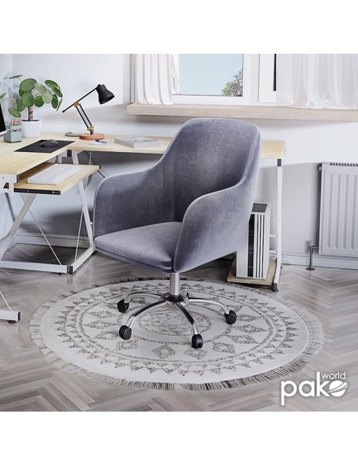 Καρέκλα γραφείου εργασίας Xever pakoworld βελούδο γκρι