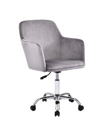 Καρέκλα γραφείου εργασίας Xever pakoworld βελούδο γκρι