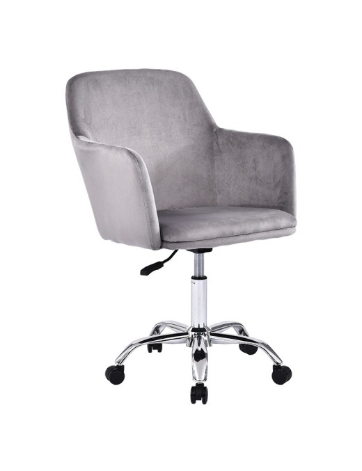 Καρέκλα γραφείου εργασίας Xever pakoworld βελούδο γκρι