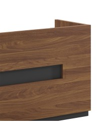 Γραφείο reception επαγγελματικό Oscar pakoworld καρυδί-ανθρακί 180x65x110εκ