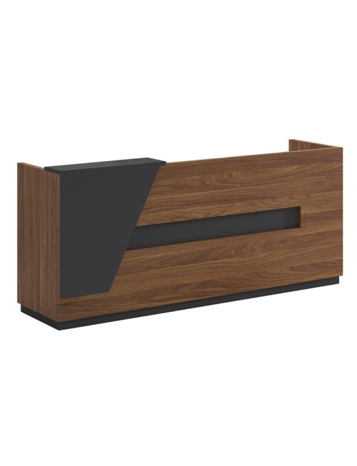 Γραφείο reception επαγγελματικό Oscar pakoworld καρυδί-ανθρακί 180x65x110εκ