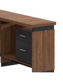 Γραφείο επαγγελματικό αναστρέψιμο Oscar pakoworld καρυδί-ανθρακί 180x170x76εκ