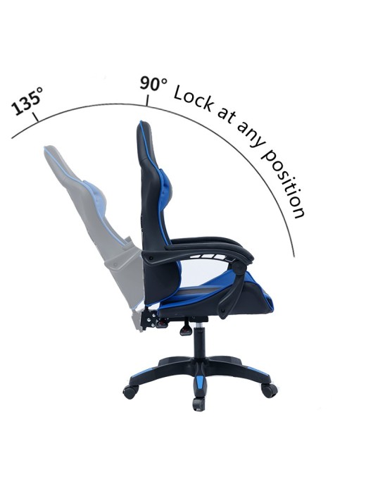 Καρέκλα γραφείου gaming William pakoworld PU μαύρο-μπλε