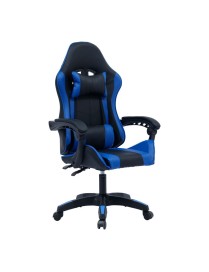 Καρέκλα γραφείου gaming William pakoworld PU μαύρο-μπλε