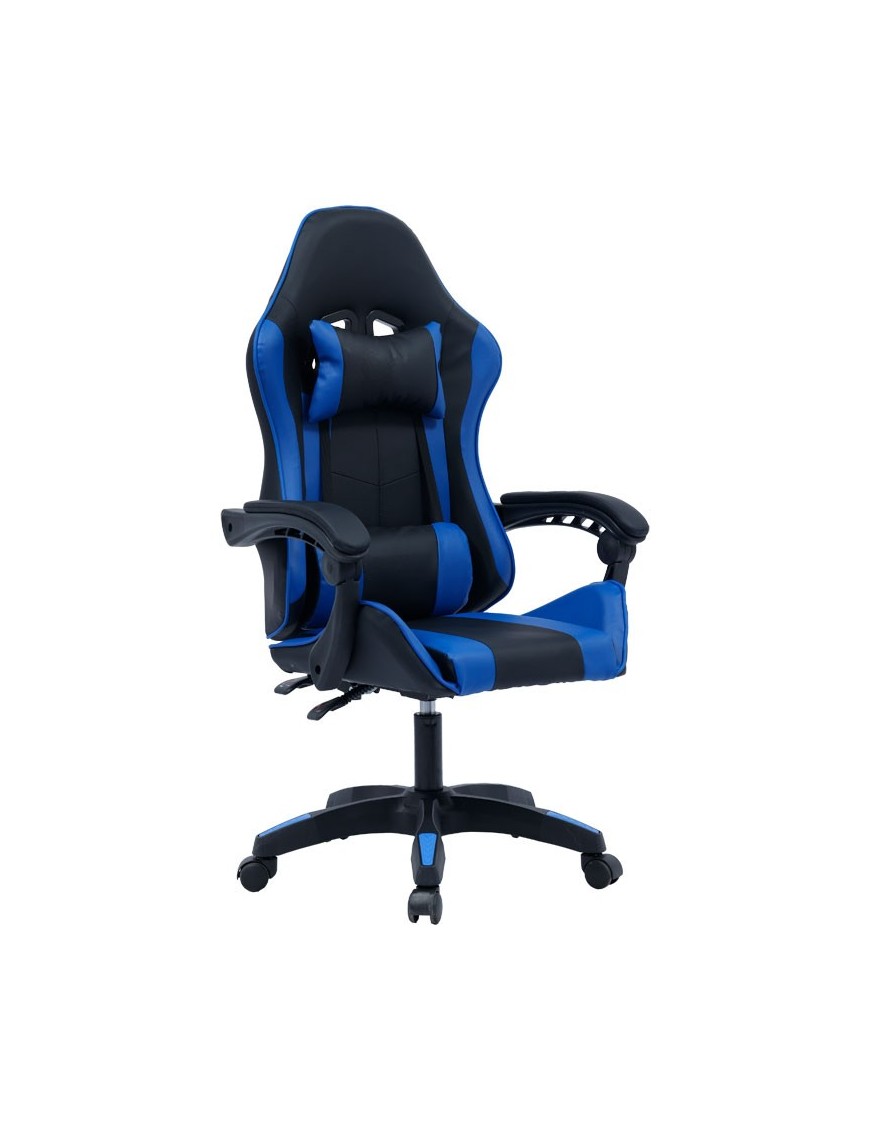 Καρέκλα γραφείου gaming William pakoworld PU μαύρο-μπλε