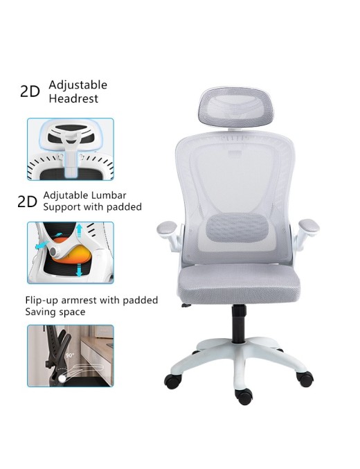 Καρέκλα γραφείου διευθυντή Delilah pakoworld mesh ανοιχτό γκρι