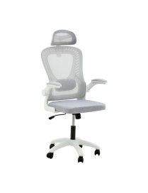 Καρέκλα γραφείου διευθυντή Delilah pakoworld mesh ανοιχτό γκρι