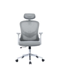 Καρέκλα γραφείου διευθυντή Ignatius pakoworld mesh ανοιχτό γκρι
