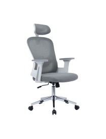 Καρέκλα γραφείου διευθυντή Ignatius pakoworld mesh ανοιχτό γκρι